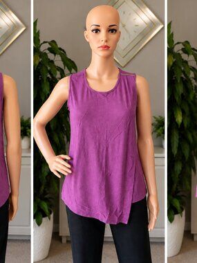 Lisa Rinna Collection Plum Scoop Neck Tank Top